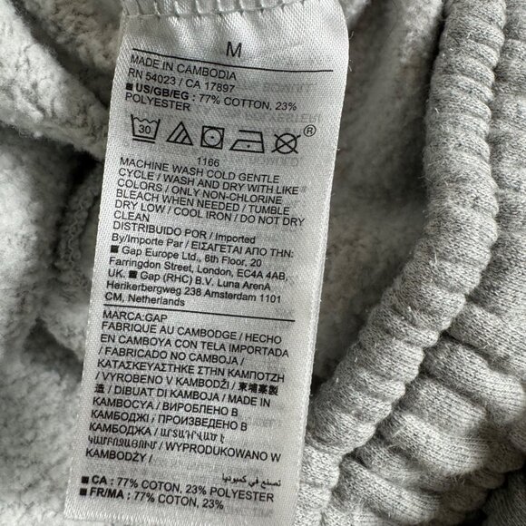 Gap Mens Gray Cargo Sweatpants Wide Leg Fleece Size M - Picture 7 of 12